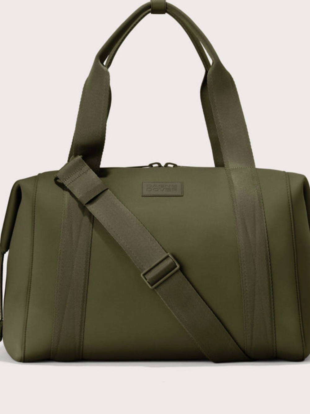 LANDON LARGE NEOPRENE CARRYALL BAG IN DARK MOSS